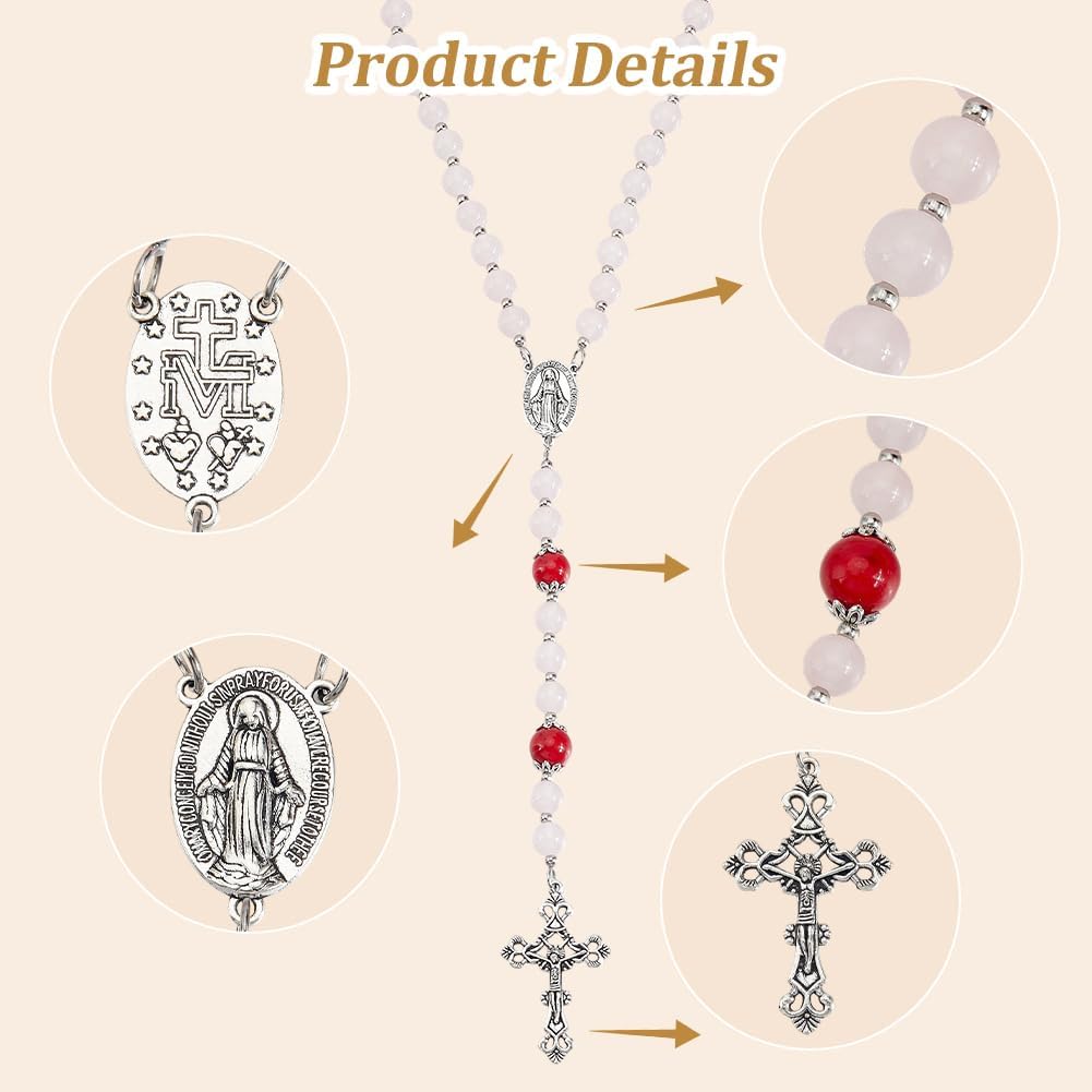 SUNNYCLUE 1 Box 776Pcs 4 Sets Rosary Making Kit Rosaries Charms Crucifix Cross Charm Bulk Chandelier Component Links Stone Beads for Jewelry Making Supplies Necklace Bracelets Holiday - Image 6
