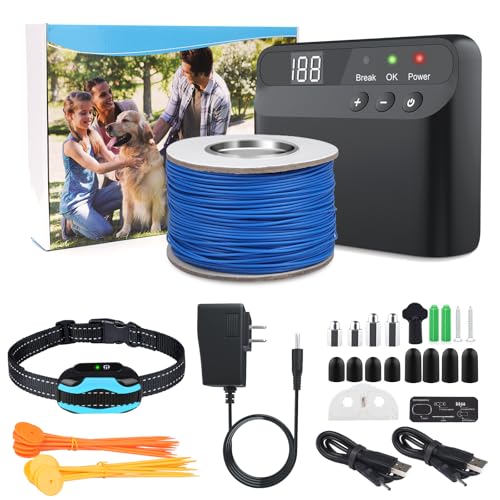 PcEoTllar Electric Fence for Dogs, Electric Dog Fence System, 1 Water Resistant Collar Receiver,...