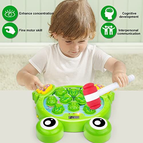 YEEBAY Whack A Frog Game with 2 Hammers, Toddler Early Developmental Learning Toy, Fun Birthday Gift for Kids Age 2+, Toys for 2 3 4 Year Old Boys Grils by YEEBAY - Image 4