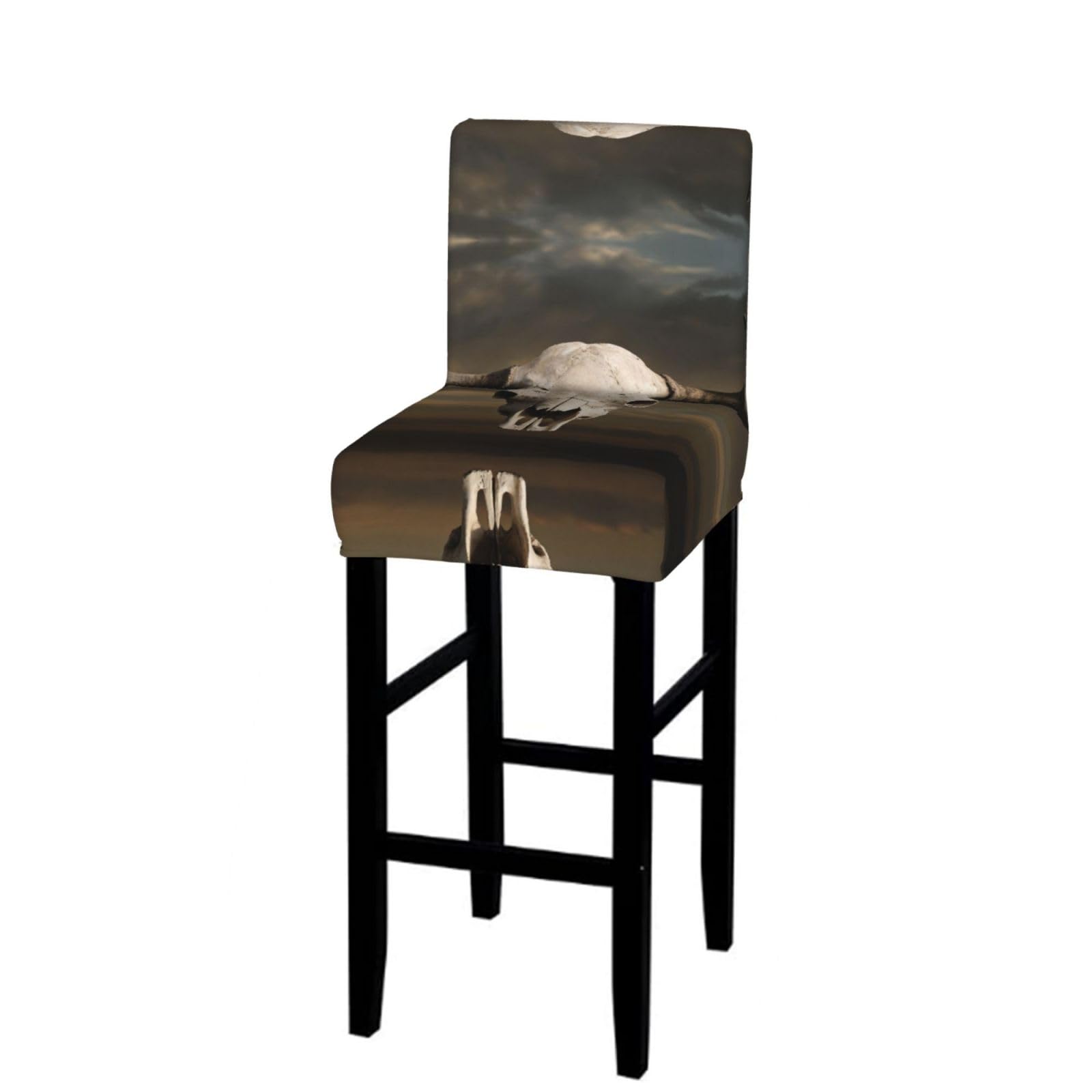 CNTDBU Bison Skull Bar Stool Cover-Stretchy Chair Slipcover for Kitchen