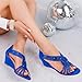 Imagen de PIZZ ANNU Sandalias Mujer Verano con Tacón de Cuña Diamante de Imitación Zapatos Moda Punta Abierta Elegante Boda Fiesta Damas Zapatos Azul Real EU 38