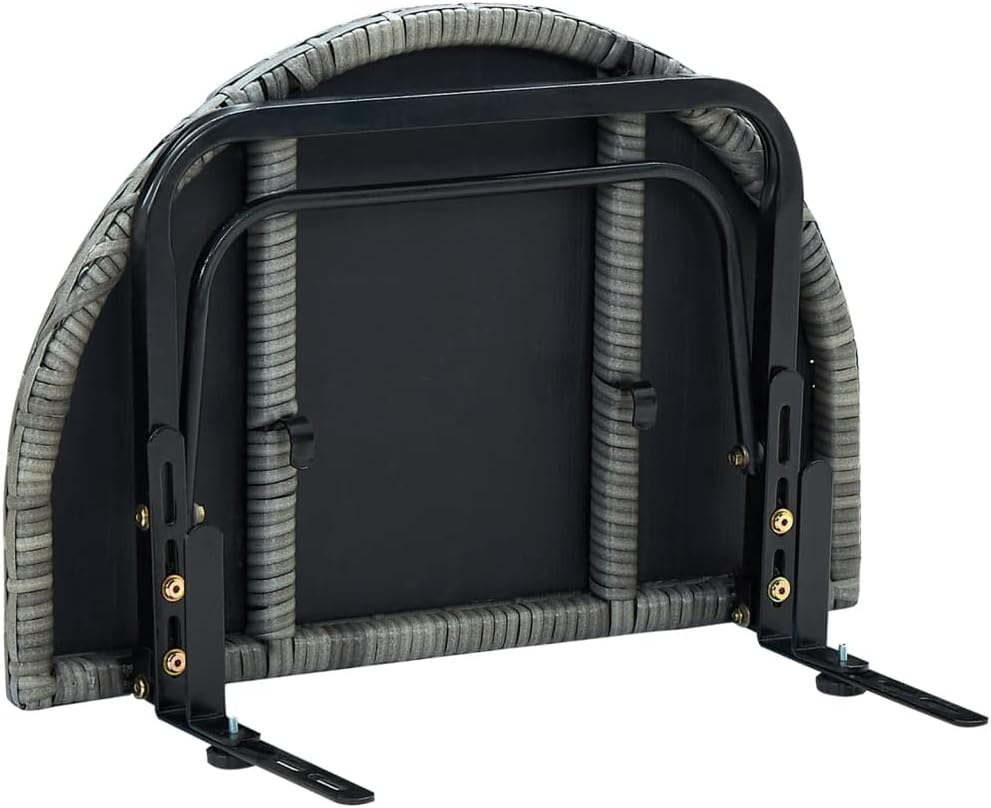 Patio Table,Outdoor Dining Table, Outdoor Coffee Table, Garden Table, Folding Dining Table,Balcony Table,Modern Style,for Garden,Backyard, Deck, Gray 23.6"x23.6"x15.7" Poly Rattan