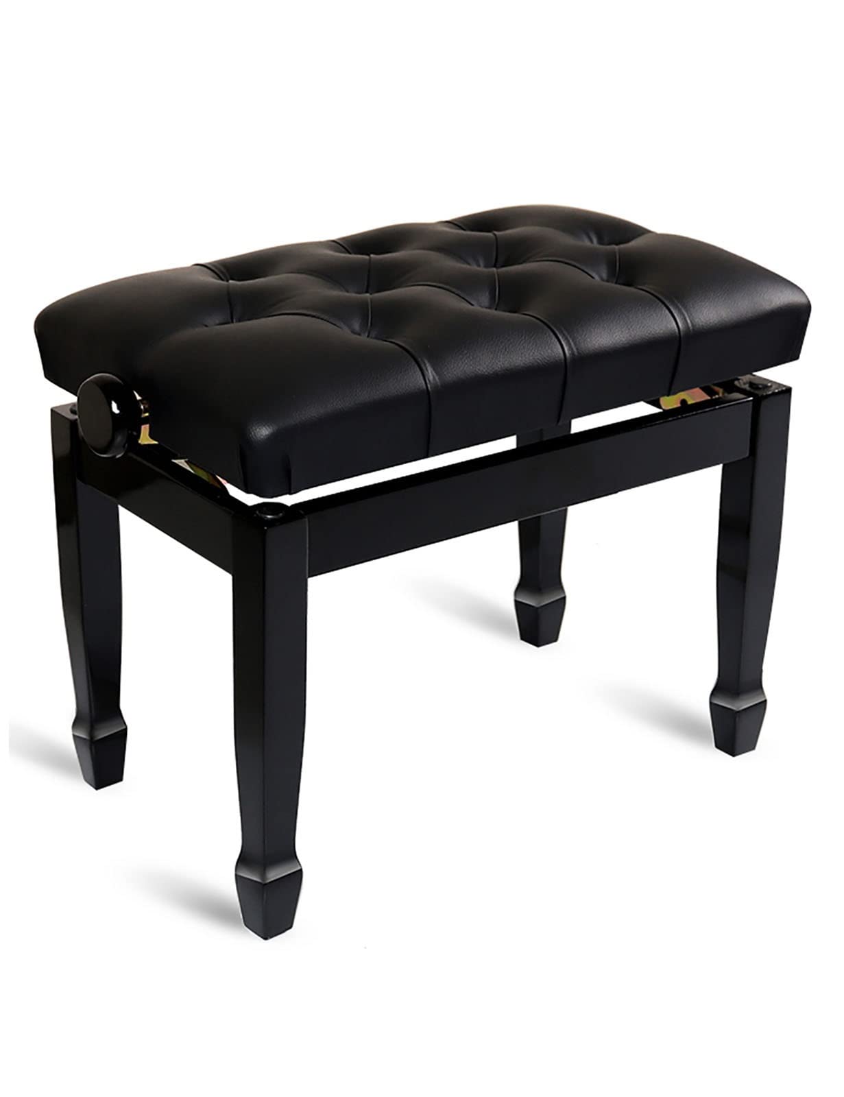 Panca per pianoforte con altezza regolabile di 10 cm, in legno ispessito, per tastiera, 56 x 36 x 47 57 cm