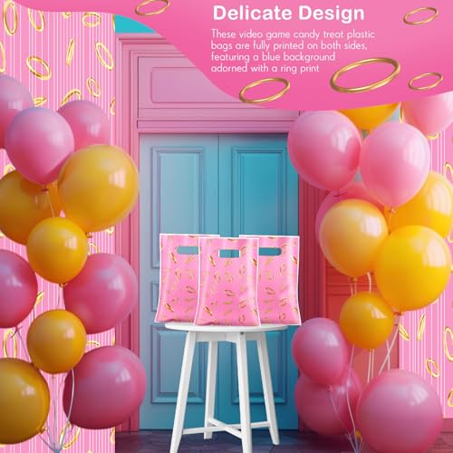 Image of 50 Pcs Birthday Party Favors Goodie Bags Cartoon Candy Gift Bags for Cartoon Theme Party Decorations Goodie Supplies Halloween Treat Bag Baby Shower Favors(Pink,Video Game)