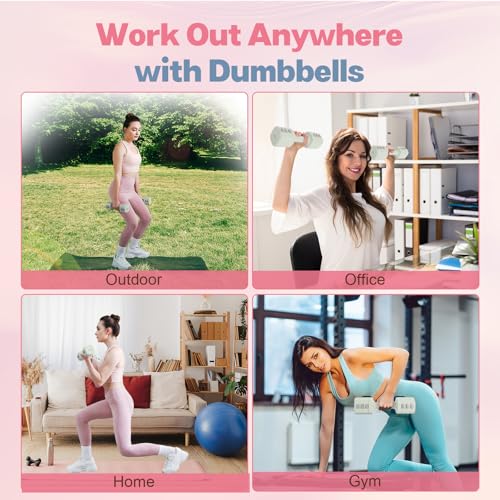 Image of kisnbld Adjustable Dumbbell Set of 2, 4 in 1 Free Weights Dumbbells Set for Women with Fast Adjustment, Each 2lb 3lb 4lb 5lb Hand Weights Set for Home Gym & Outdoor Exercise Training