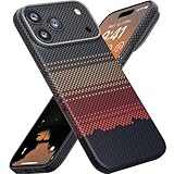 「memumi」極薄アラミド繊維ケース iPhone 17 Pro用の浮き織り全面保護カバー 防弾素材 高強度 軽量 スリム ワイヤレス充電対応 ミニマリスト シンプル