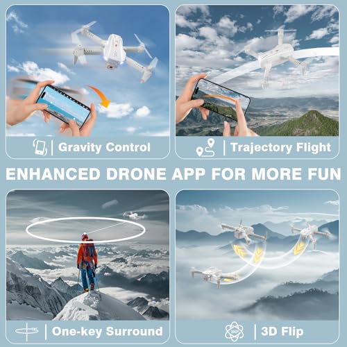 Mini Drone for Kids,Drones with Camera for Adults,Kids Drone with Gesture Control, One Key Start/Land, 3D Flips, Waypoints Fly, Headless Mode, 1080P HD FPV Foldable RC Quadcopter Toys Gifts for Boys - Image 6
