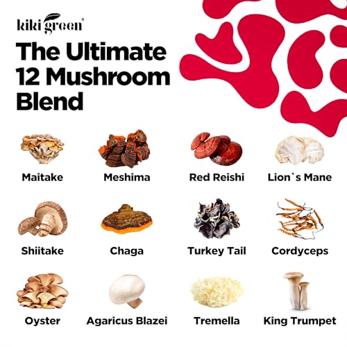 KIKI Green 12 Mushroom Supplement Gummies