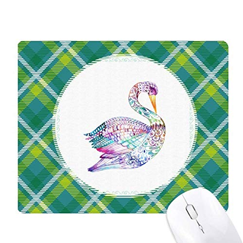 Tapis de souris oiseaux colorés aquarelle et grille pixel verte pour bureau