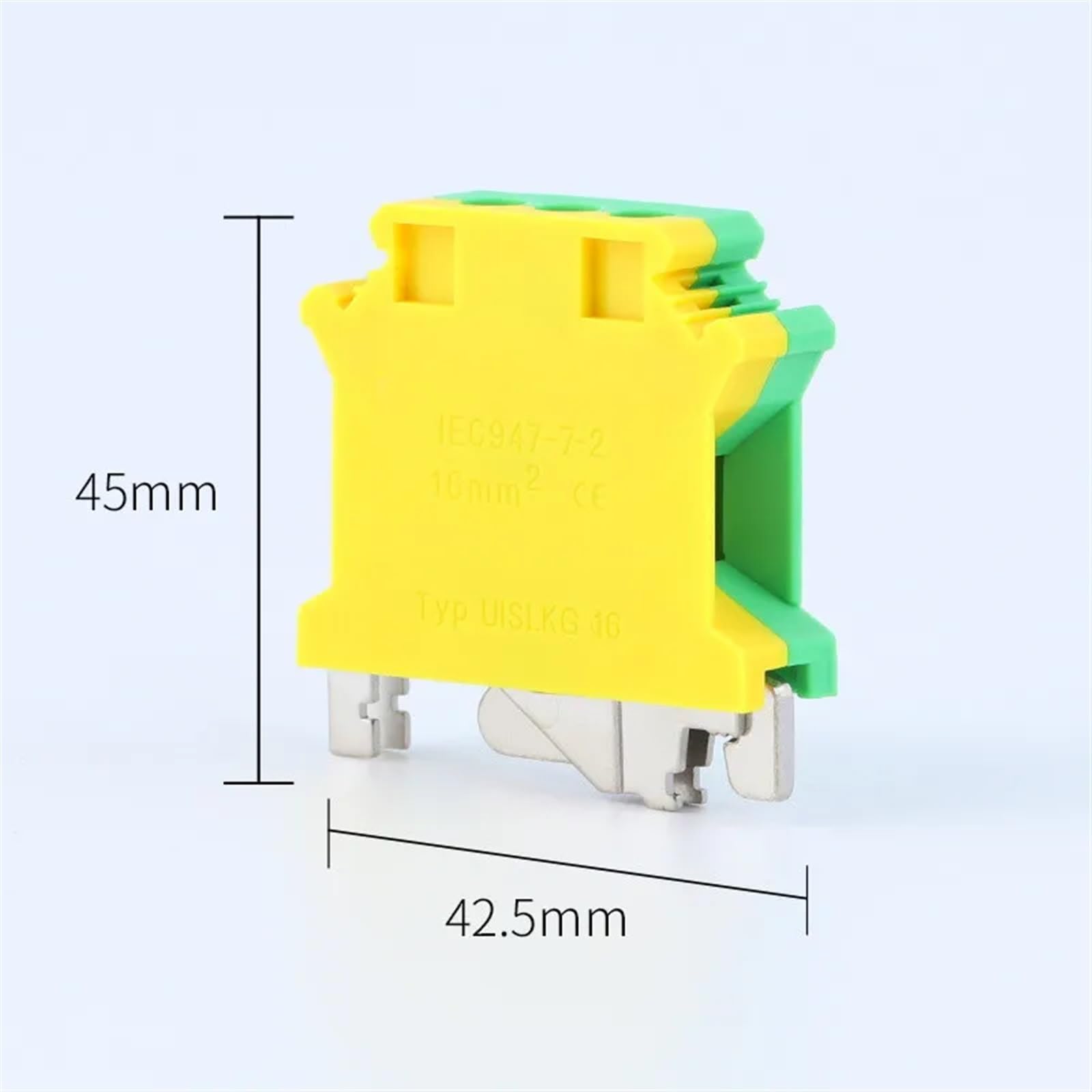10 pièces USLKG 16N borniers à vis sur Rail Din Type 16mm2 terre terre câblage universel combiner connecteur USLKG-16