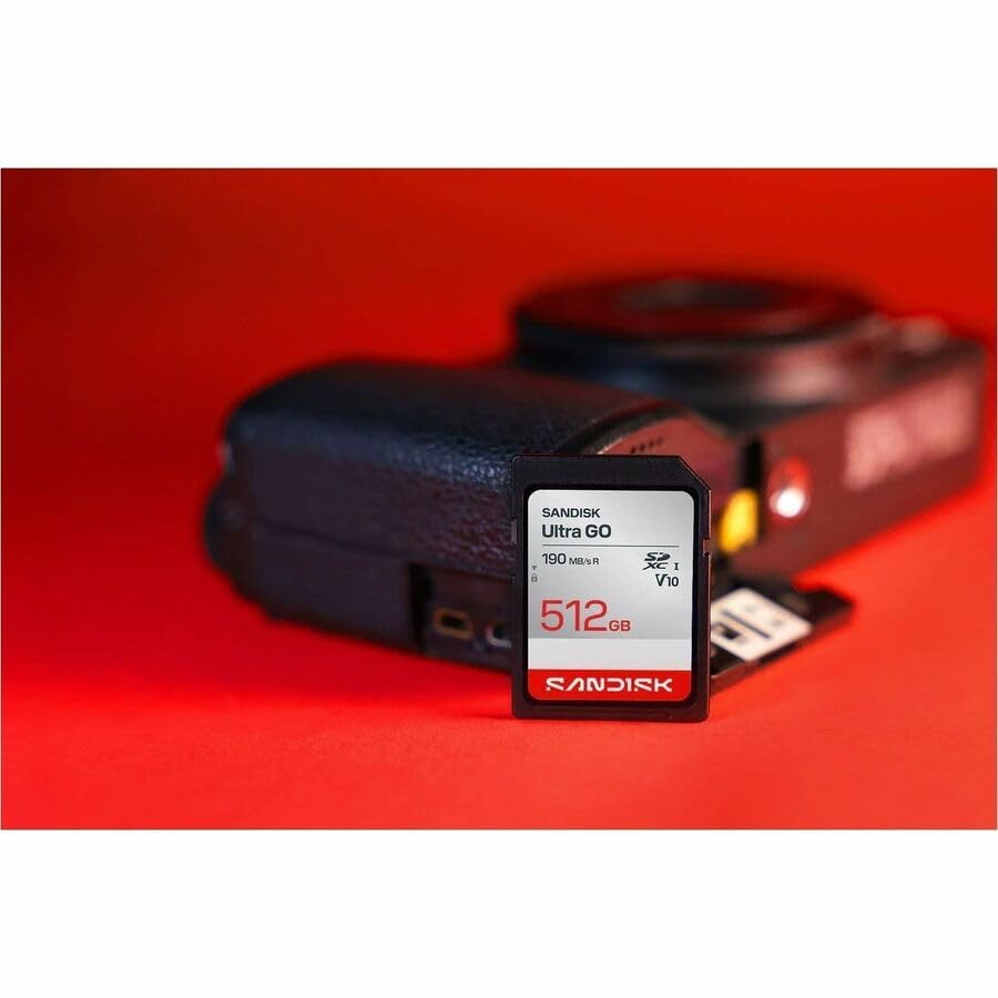 Image of SANDISK 512GB Ultra Go SD Card UHS-I, Up to 190MB /s Read Speed, Full HD Video Recording, Memory Card for DSLR and Mirrorless Camera, 10-Year Warranty