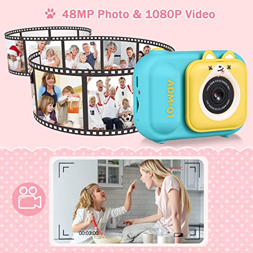 Câmera digital infantil 1080p mini câmera de vídeo para crianças 48mp tela ips de 2,4 polegadas bate