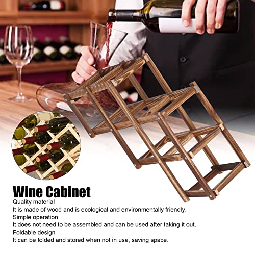 Soporte de vino de madera plegable para mesa miniatura 2