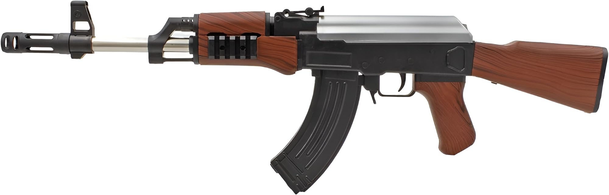 B.W. Softair Gun Airsoft Gewehr + Munition | AK 47 (A76) - Schwarz Profi Voll ABS | 57 cm. Inkl. Magazin & unter 0,5 Joule (ab 14 Jahre)