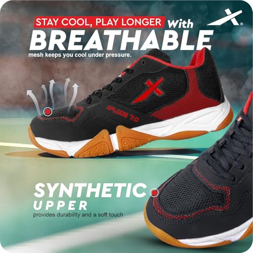 Image of Vector X Xplode 7.0 Badminton Shoes for Men| Non-Marking Shoe | EVA /Phylon Rubber Sole | Synthetic Upper | Anti Slip |Badminton| Table Tennis | Court Shoes