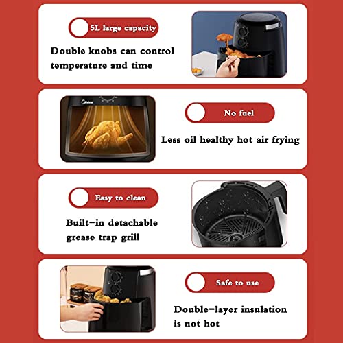 Viinice 5L Capacidade de grande capacidade Air Smart Air Electric Electric Hot Oilless 6 em 1 panela