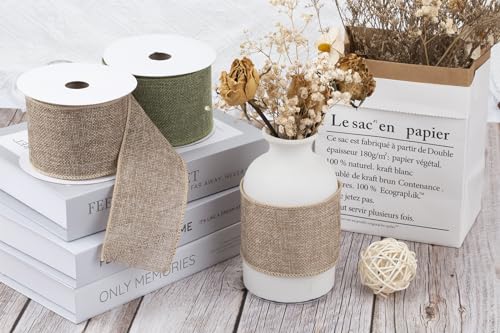 Zofrud Old Gold Burlap Ribbon - 64mm x 9M - Image 3