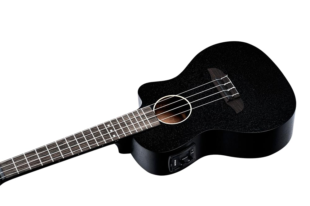 Ortega Guitars Ukelele Concierto electroacústico - Horizon Series - pala invertida - Okoume (RUHZ-CE-SBK)