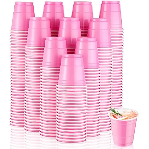 Yetene 200 Pcs 2 oz Valentine's Day Disposable Shot Glasses Mini Plastic Shot Cups for Valentines Bachelorette Birthday Party Supply(Light Pink) Cover