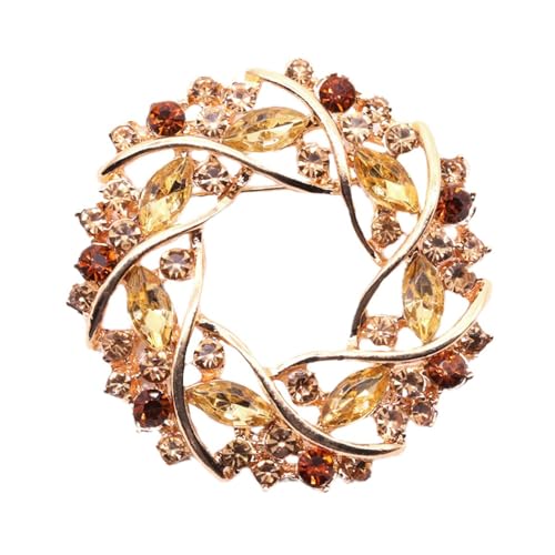 Image of Colorful Rhinestone Crystal Sunflower Brooch Pin for Women Dress Hat Decoration