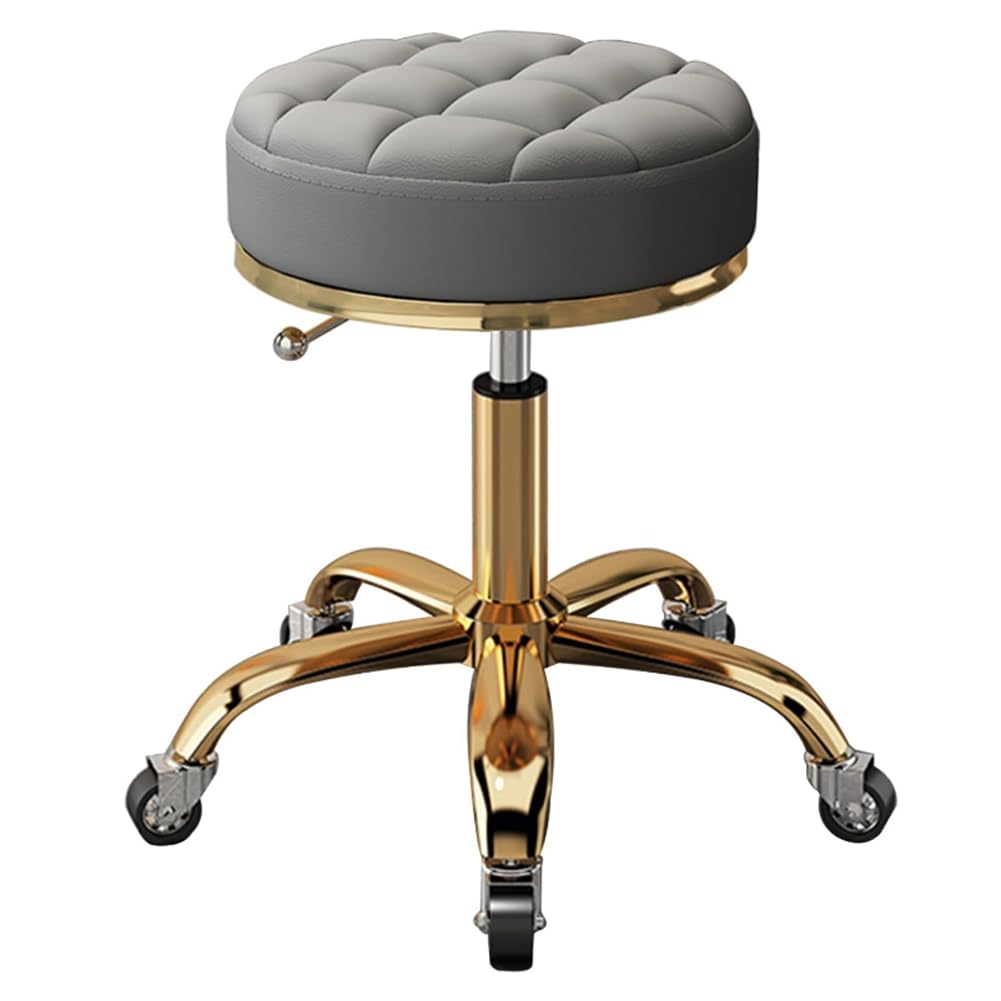 Chaise pivotante ronde dorée haute couture pour salons et bureaux de prestige