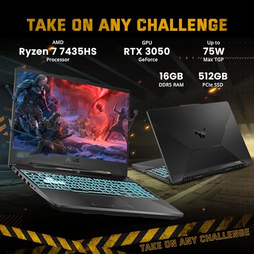 TUF A15 Gaming Laptop, 15.6 pollici 144Hz FHD, AMD Ryzen 7 7435HS, 16GB DDR5, 512GB SSD, NVIDIA GeForce RTX 3050, Tastiera retroilluminata, Wi-Fi 6, Win 11 Pro, Nero, 256GB Docking Station Set - Notebook - Immagine 2