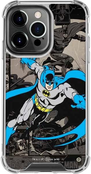 Skinit Clear Phone Case Compatible with iPhone 15 Pro - Officially Licensed DC Comics Batman Classic Art Design