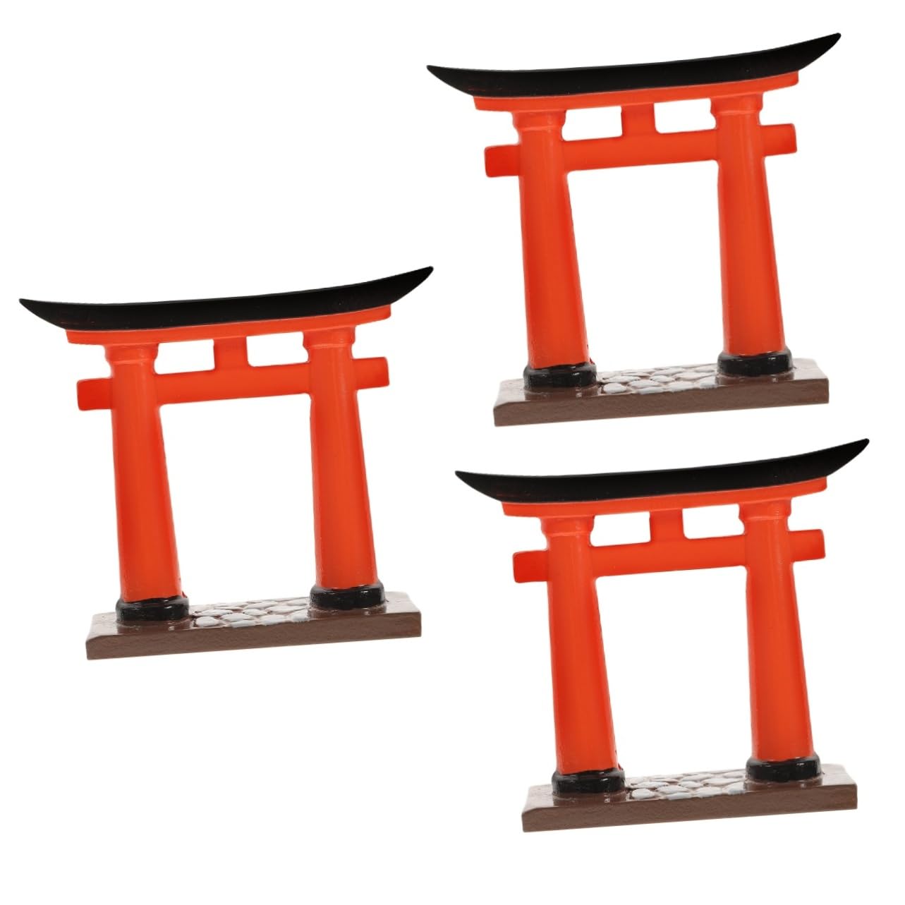 Torii japonais miniature pour aquarium et terrarium - Lot de 3 pièces de décoration zen