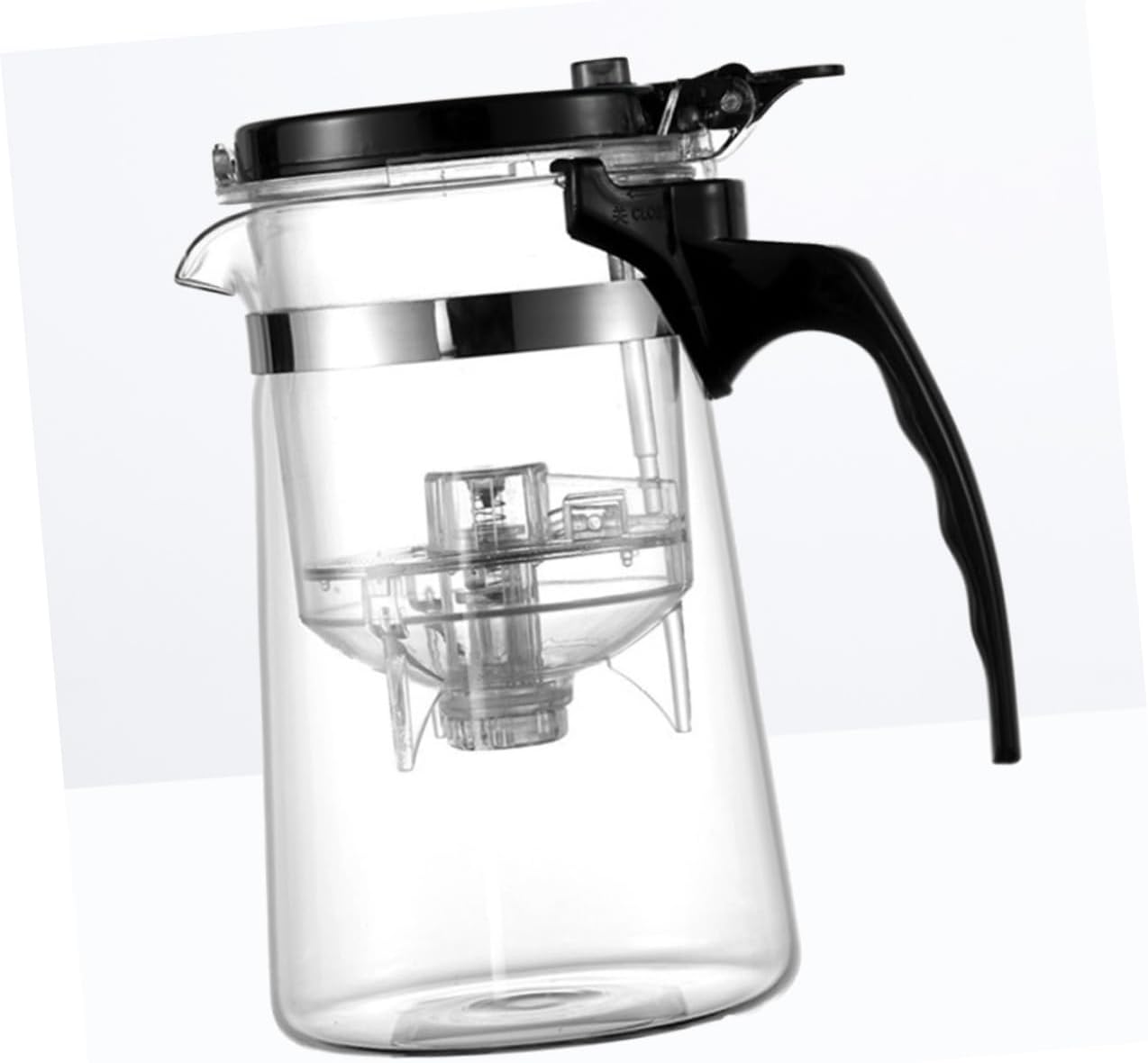 UPKOCH Heat Resistant Borosilicate Glass Tea Cup with Detachable Infuser 3.32 Inch Clear Tea Mug for Hot Cold Home Office Use