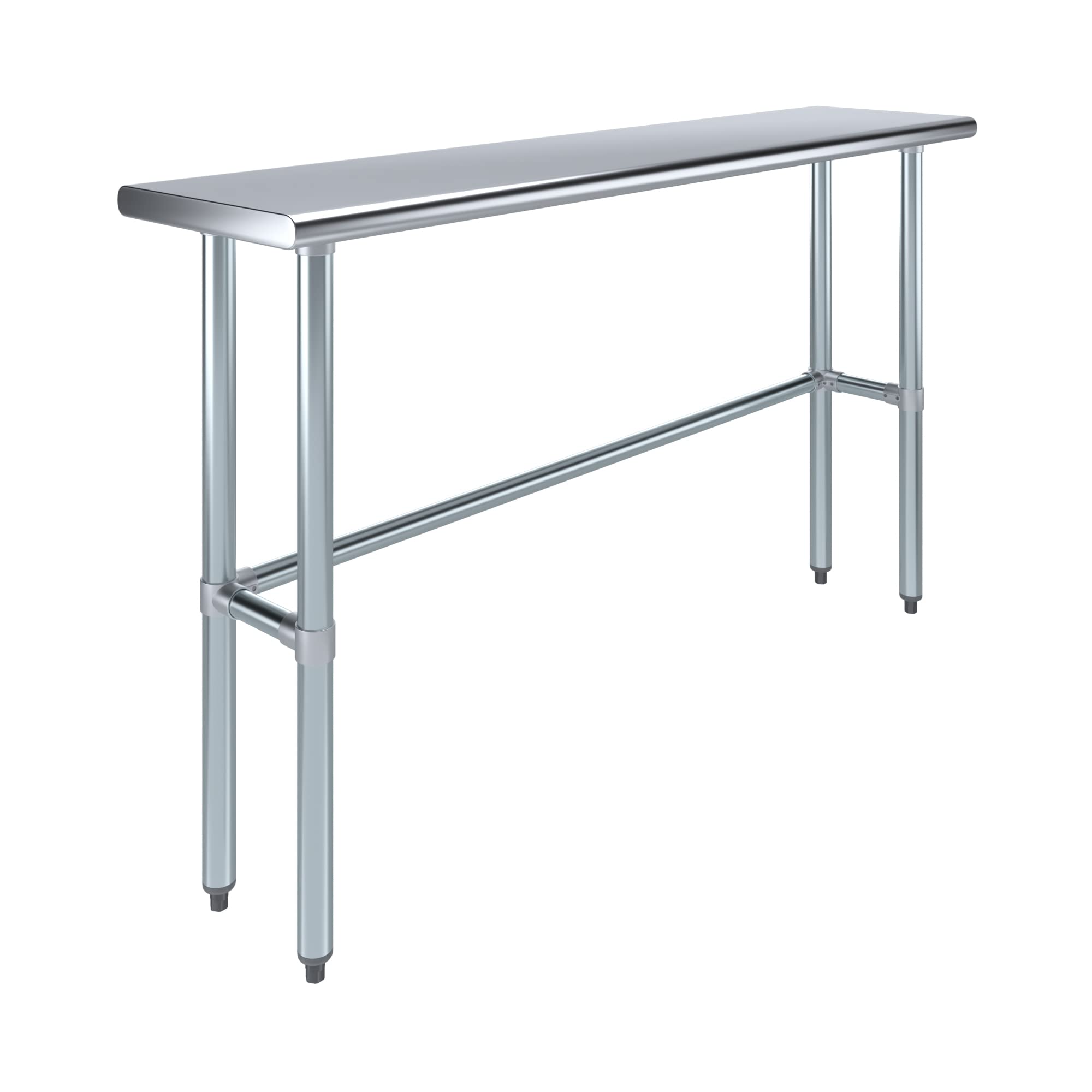 AmGood Stainless Steel Work Table Open Base | Metal Work Bench (Stainless Steel Table Open Base, 60" Long x 14" Deep)