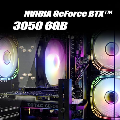 Image of LXZ Gaming PC Desktop, I5-12400F, 2.5GHz, GeForce RTX 3050 6GB, 16GB DDR4 RAM, 1TB NVME SSD, for Gaming and Work, Black