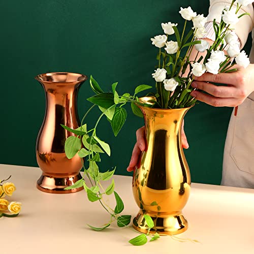 Qobimoon Brilliant Stainless Steel Tabletop Vases/Desktop Stainless Steel Flower Vase For Home 4.2"X 8.8"-Rainbow Color #TOP7