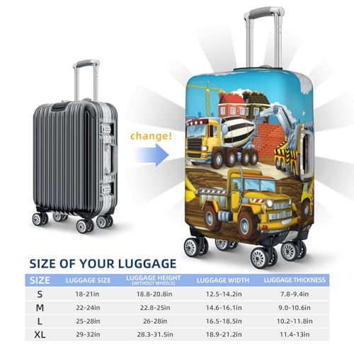 VOSERY Travel Luggage Cover - Different Construction Site Vehicles Washable Suitcase Covers Protector Fits 18-32 Inch Luggage4