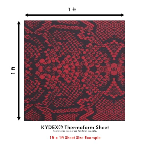 Image of KYDEX Thermoform Sheet - (P1 Texture) - (Infused Print) - (12in x 12in) - (Snake Skin - Red Rattler) - (1 Sheet) - (for Holster Making & Hobby) - (USA Made)