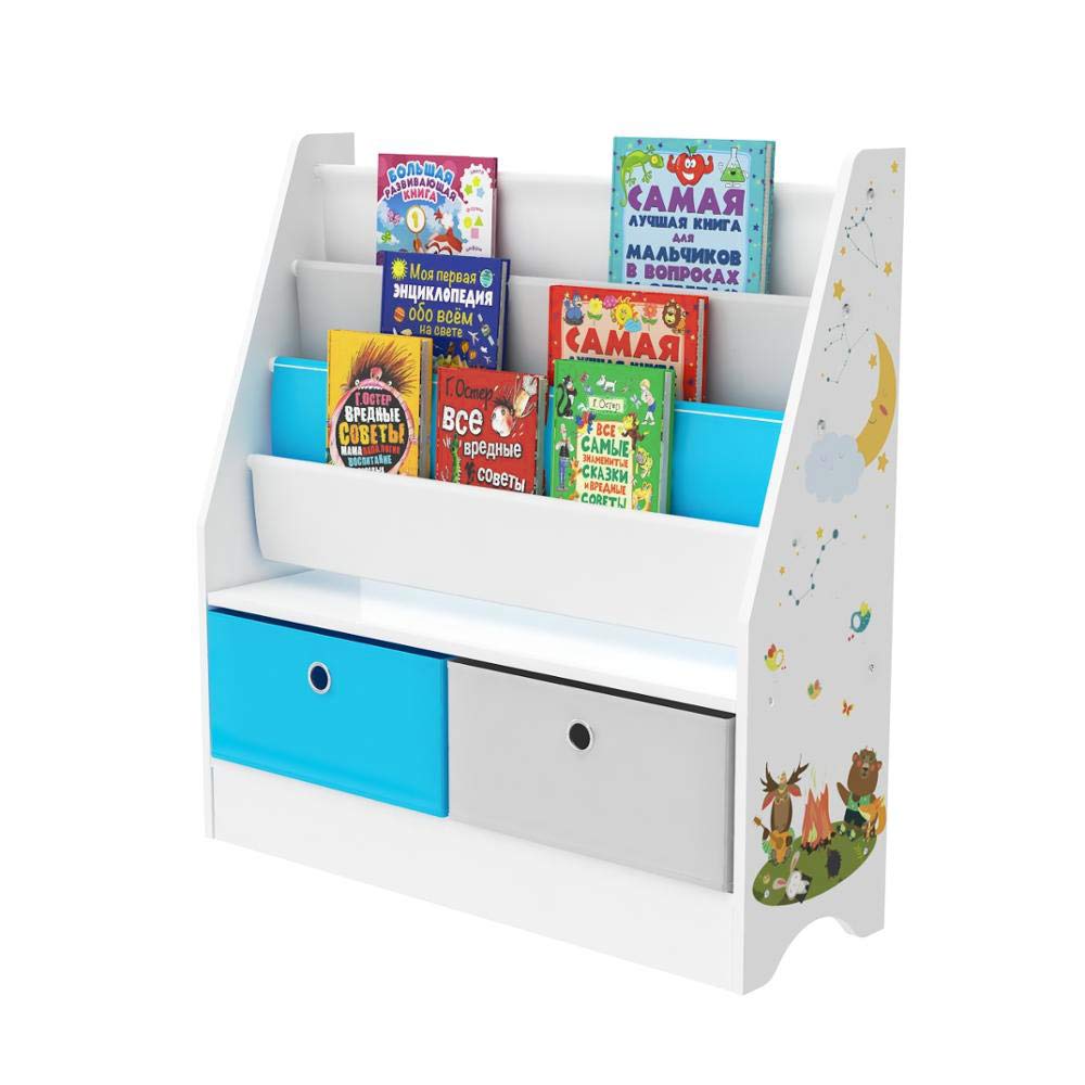 Buy DIVAN Children's Toy Storage Unit Toy Box Organiser With Bookshelf and Nonwoven Fabric or