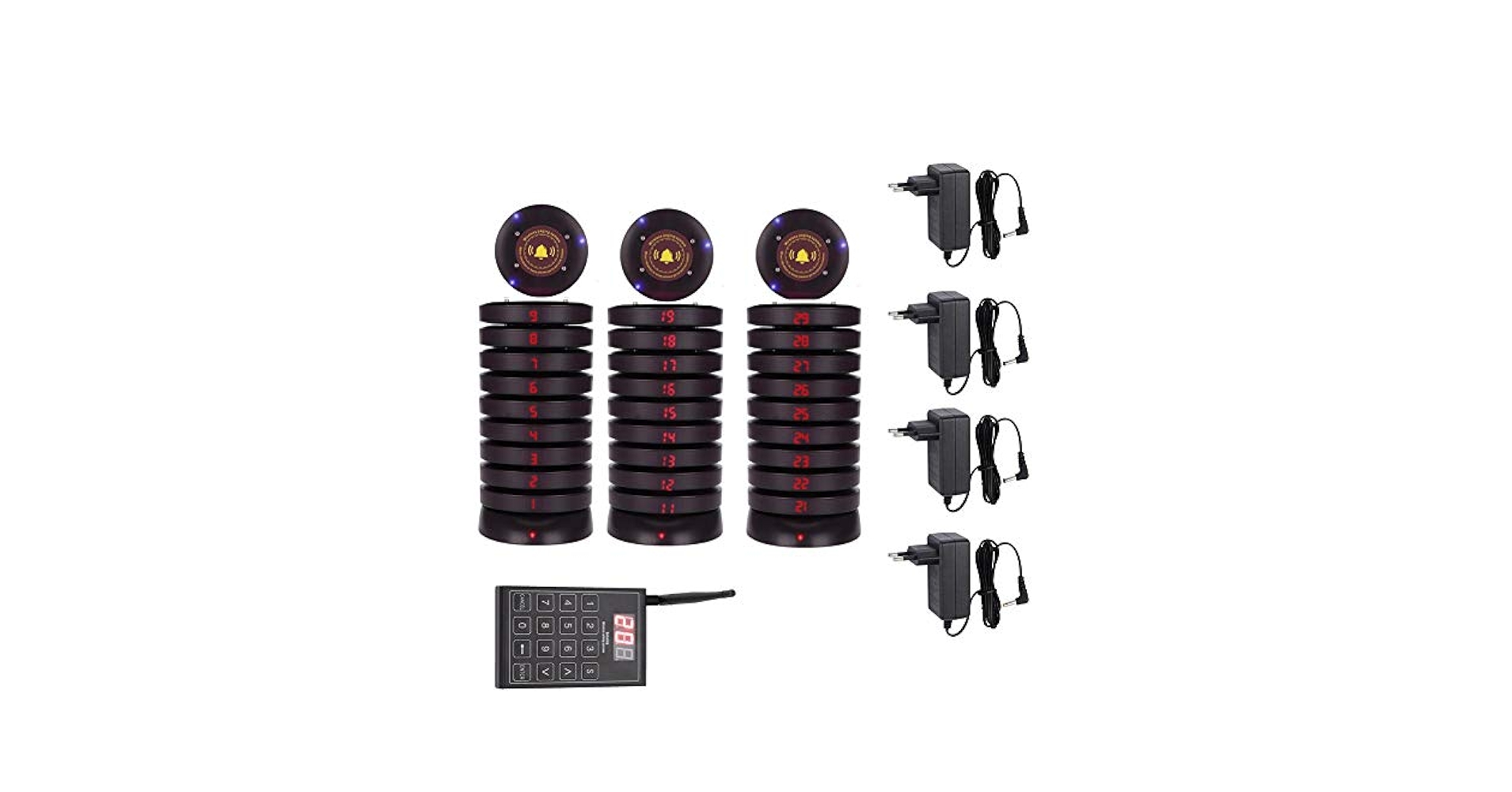 Sistema Cercapersone Per Ristoranti - 999 Codici Con Portata 1000m, Compatibile SU Serie