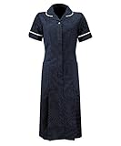 Alexandra AL-HE227NW-76U Serie AL-HE227 Punktkleid, weiße Paspelierung/Besatz, 76 cm Brustumfang, Größe 37, Marineblau/Weiß
