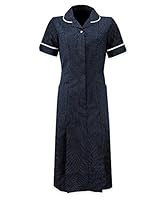 Alexandra AL-HE227NW-76U Serie AL-HE227 Punktkleid, weiße Paspelierung/Besatz, 76 cm Brustumfang, Größe 37, Marineblau/Weiß