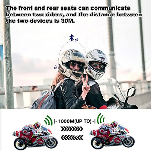 Intercomunicador 1000m para viajes en moto con auriculares Bluetooth de medio casco CVC 3