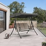 PURPLE LEAF 3-Seat Canopy Porch Swing