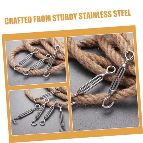 OUNONA 5pcs Turnbuckles Gancho: Tensor de Acero Inoxidable de Alta Resistencia para Cable, Ajuste Preciso para Tensión y Uso en Toldos, Cercas y Tiendas M5 miniatura 7