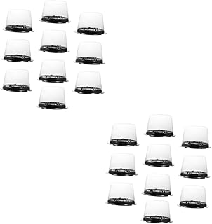 Cabilock 20 Pcs Cake Box Cake Plastic Container Cake Containers with Lids Transparent Cake Carrier Cake Holder with Lid Plastic Serving Tray Cheesecake Muffin Holder Cake Tray The Pet Dome