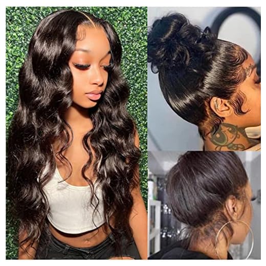 Body Wave 360 Lace Front Wigs Human Hair 360 Full Lace Frontal Wigs Human Hair 150% Density Pre Plucked with Baby Hair Brazilian Virgin Hair Body Wave 360 HD Lace Front Wigs Human Hair (20 Inch)