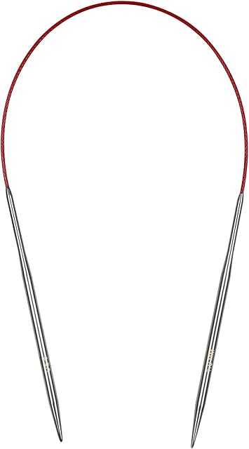Coopay Circular Knitting Needles 4.0mm 40cm Short, Steel Circular Needles with Flexible Cable, Metal Fixed Circular Knitting Pins for Socks Knitting Small Projects, For Arthritis Hands, Size US 6