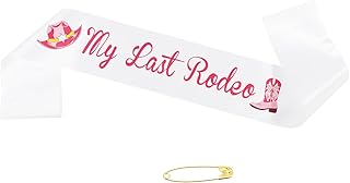 My Last Rodeo Sash, Hot Pink Last Rodeo Bachelorette Decorations Nashville Bride to Be Sash Accessory for Let's Go Girls Western Cowgirl Bridal Shower Engagement Wedding Party Favors