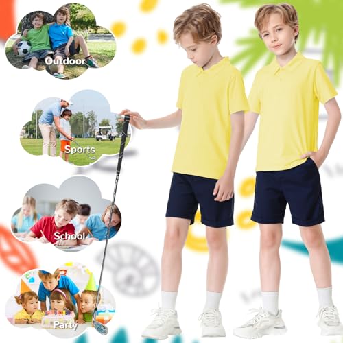 Image of Dreammonkey Toddler to Youth Stain Resistant Polo Shirts Kids Collared Golf T-Shirt School Uniform for Boys and Girls