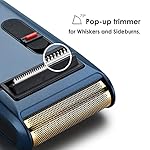 Styleader Aluminum Foil Shaver, with 24K Gold Coated Foil Blade and Popup Beard Trimmer, Rechargeable Electric Razor for…