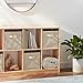 Amazon Basics Collapsible Fabric Storage Cubes Organizer with Handles, Sturdy, Beige, 10.5-x-10.5-x-11-inch, Pack of 6