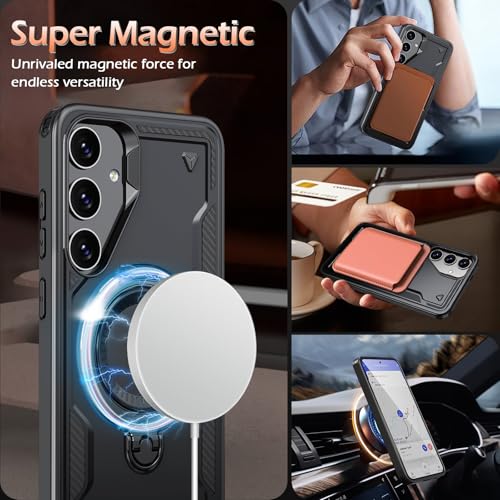 Image of for Samsung Galaxy S24 Plus Case Magnetic with stand, with Mag-Safe, with Screen Protector, Wireless Charging, Shockproof for Samsung S24 Plus 5G Phone Case, Ring Holder Cover, for Samsung S24 Plus