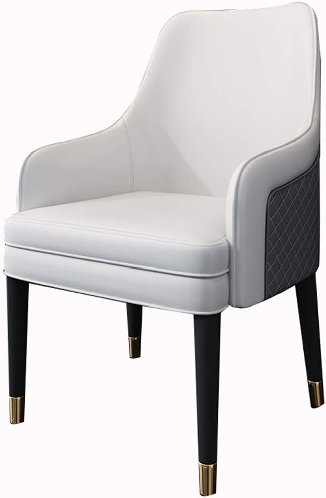 Dining Chair Kitchen Dining Room Furniture Chairs Living Room Armchair Modern High Back Padded Soft Seat Leather Dining Chairs for Office Dining Kitchen Bedroom (Color : White)
